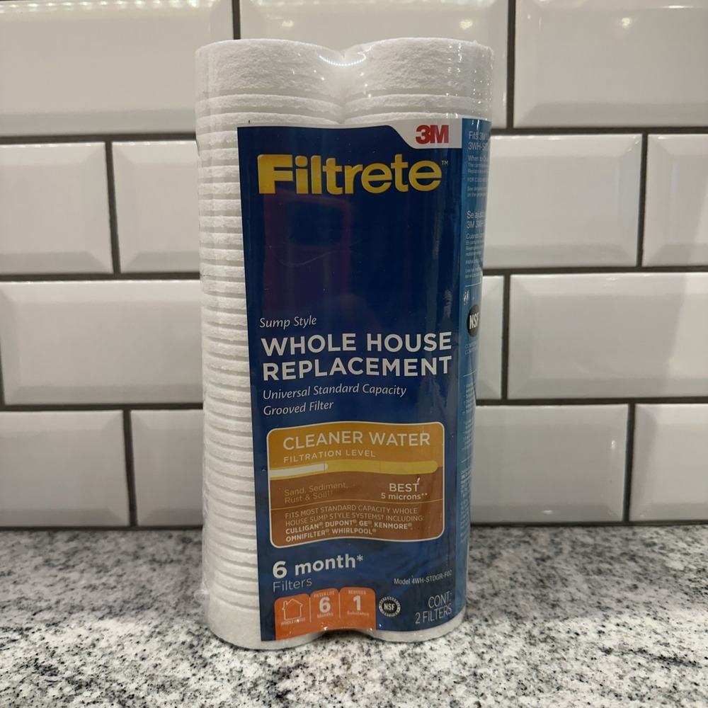 (2) Filtrete 3M‎ Whole House Replacement 4WH-STDGR-F02 Fits Sump Style Systems